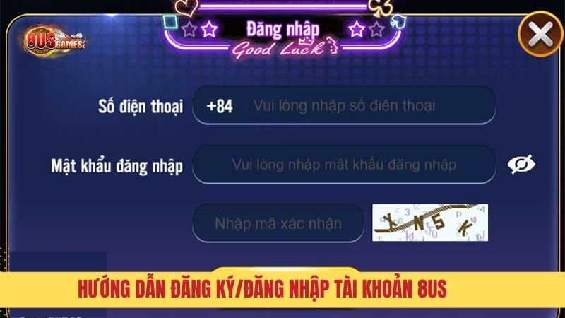Đăng ký, đăng nhập 8US